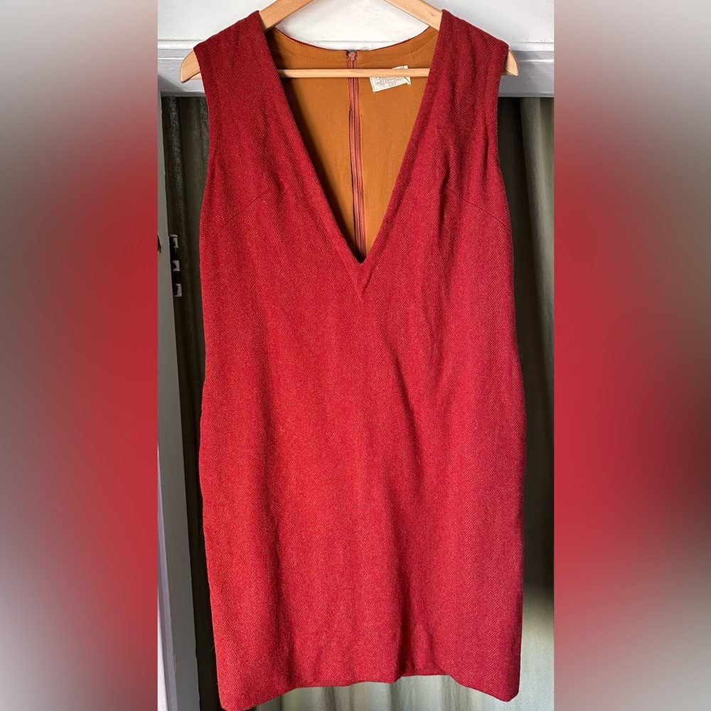 Vintage 60s Pendleton Deep V-neck Mini Dress